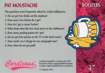 1995 Cardtoons #47 Pat Moustache Back