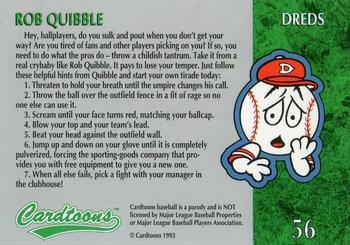 1995 Cardtoons #56 Rob Quibble Back