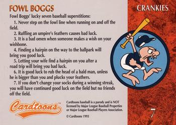 1995 Cardtoons #7 Fowl Boggs Back