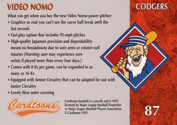 1995 Cardtoons #87 Video Nomo Back