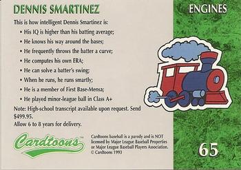 1995 Cardtoons #65 Dennis Smartinez Back