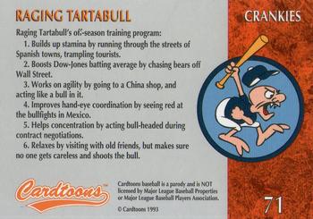 1995 Cardtoons #71 Raging Tartabull Back
