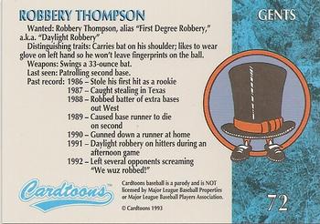 1995 Cardtoons #72 Robbery Thompson Back