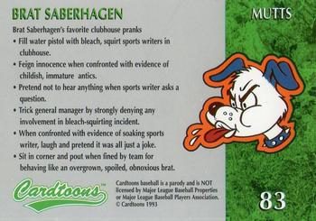 1995 Cardtoons #83 Brat Saberhagen Back