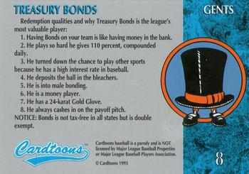 1995 Cardtoons #8 Treasury Bonds Back