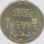 1992 Bandai Sport Star Collector Coins #NNO Roger Clemens Back