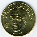 1992 Bandai Sport Star Collector Coins #NNO Carlton Fisk Front