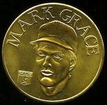 1992 Bandai Sport Star Collector Coins #NNO Mark Grace Front