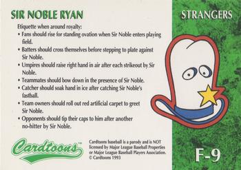 1995 Cardtoons - Grand Slam Etched Foil #F-9 Sir Noble Ryan Back