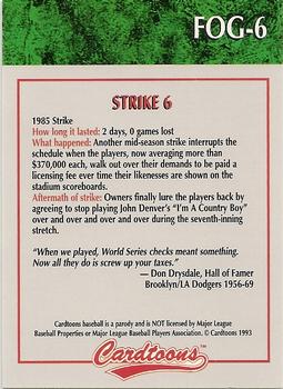 1995 Cardtoons - Field of Greed #FOG-6 Strike 6: 1985 Strike Back