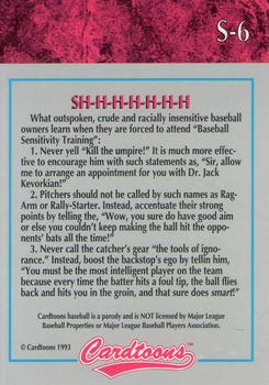 1995 Cardtoons - Politics in Baseball #S-6 Sh-h-h-h-h-h-h Back