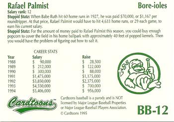 1995 Cardtoons - Big Bang Bucks #BB-12 Rafael Palmist Back