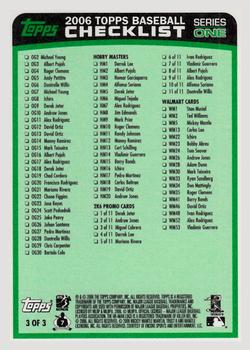 2006 Topps - Checklists Green #3 Checklist Series 1: Inserts Back