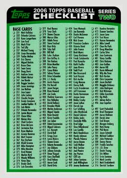 2006 Topps - Checklists Green #1 Checklist Series 2: 331-639 Front
