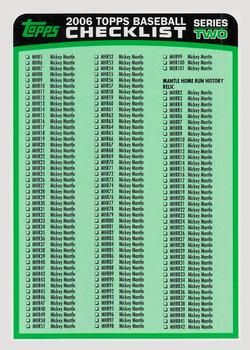 2006 Topps - Checklists Green #3 Checklist Series 2: Inserts Front