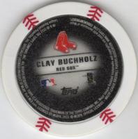 2013 Topps MLB Chipz - Glow in the Dark #NNO Clay Buchholz Back