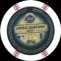 2013 Topps MLB Chipz - Gold #NNO Johan Santana Back