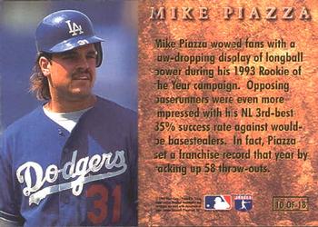 1996 Ultra - Prime Leather #10 Mike Piazza Back