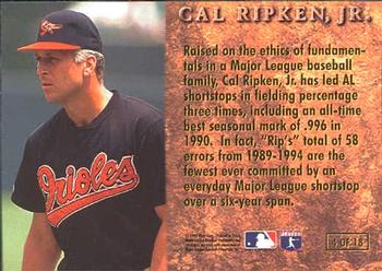 1996 Ultra - Prime Leather #4 Cal Ripken, Jr. Back