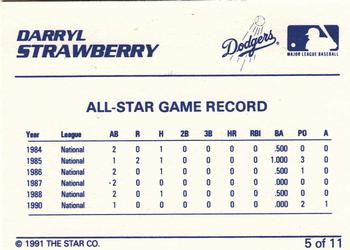 1991 Star Darryl Strawberry #5 Darryl Strawberry Back