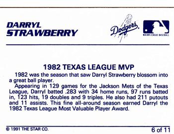 1991 Star Darryl Strawberry #6 Darryl Strawberry Back