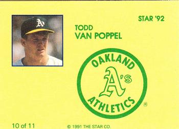 1992 Star Todd Van Poppel #10 Todd Van Poppel Back