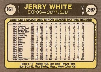 1981 Fleer #161 Jerry White Back