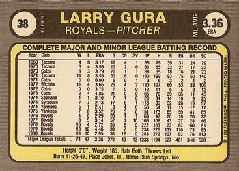 1981 Fleer #38 Larry Gura Back