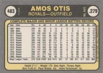 1981 Fleer #483 Amos Otis Back