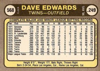1981 Fleer #568 Dave Edwards Back
