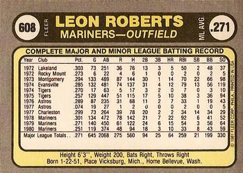 1981 Fleer #608 Leon Roberts Back