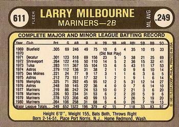 1981 Fleer #611 Larry Milbourne Back