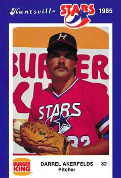 1985 Burger King Huntsville Stars #NNO Darrel Akerfelds Front
