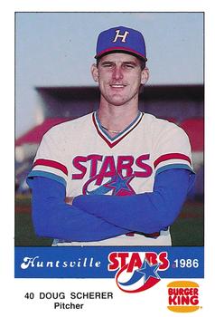 1986 Burger King Huntsville Stars #NNO Doug Scherer Front