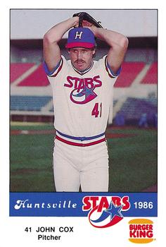 1986 Burger King Huntsville Stars #NNO John Cox Front