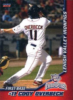 2013 Choice Lehigh Valley IronPigs #19 Cody Overbeck Front