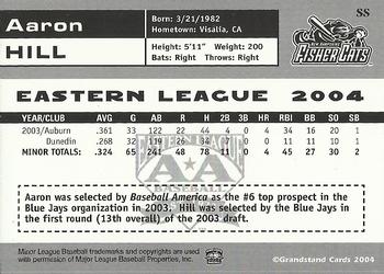 2004 Grandstand Eastern League Top Prospects #NNO Aaron Hill Back