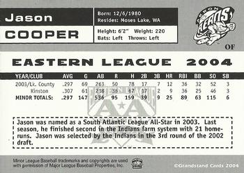 2004 Grandstand Eastern League Top Prospects #NNO Jason Cooper Back