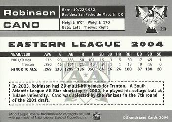 2004 Grandstand Eastern League Top Prospects #NNO Robinson Cano Back