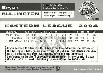 2004 Grandstand Eastern League Top Prospects #NNO Bryan Bullington Back