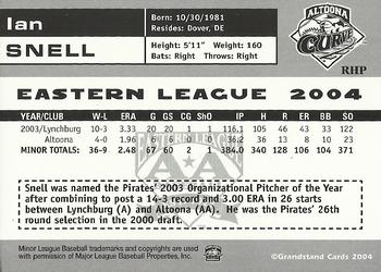2004 Grandstand Eastern League Top Prospects #NNO Ian Snell Back