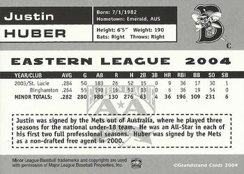 2004 Grandstand Eastern League Top Prospects #NNO Justin Huber Back