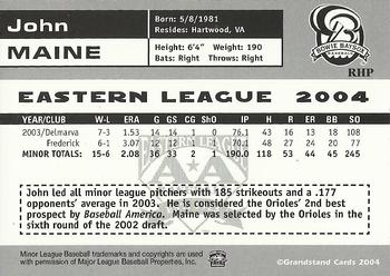 2004 Grandstand Eastern League Top Prospects #NNO John Maine Back