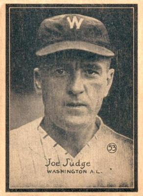 1931 W517 #53 Joe Judge Front