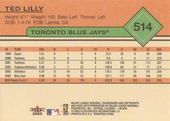 2005 Fleer Tradition - Series II (Unreleased / Aftermarket) #514 Ted Lilly Back