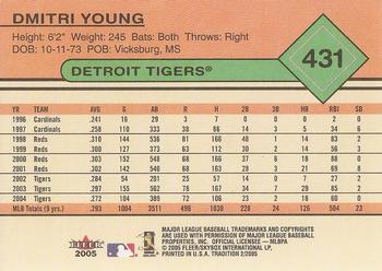 2005 Fleer Tradition - Series II (Unreleased / Aftermarket) #431 Dmitri Young Back