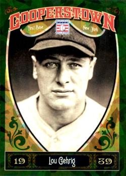 2013 Panini Cooperstown - Green Crystal #1 Lou Gehrig Front