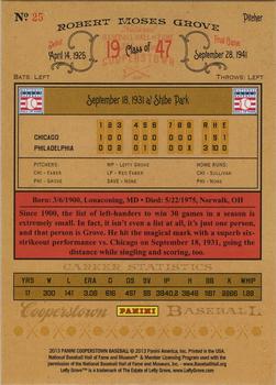 2013 Panini Cooperstown - Green Crystal #25 Lefty Grove Back