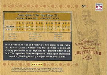 2013 Panini Cooperstown - Historic Tickets #1 1916 World Series Back