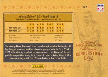 2013 Panini Cooperstown - Historic Tickets #5 1922 World Series Back